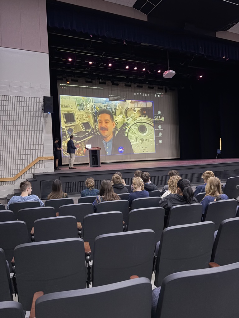 NASA Astronaut Jack Hathaway  and students in dunbar during a Video Call