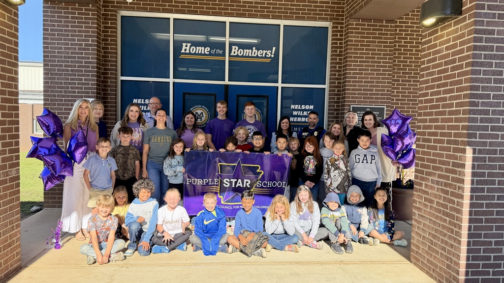 Nelson Wilks Students and Staff at the Purple Heart Banner Presentation