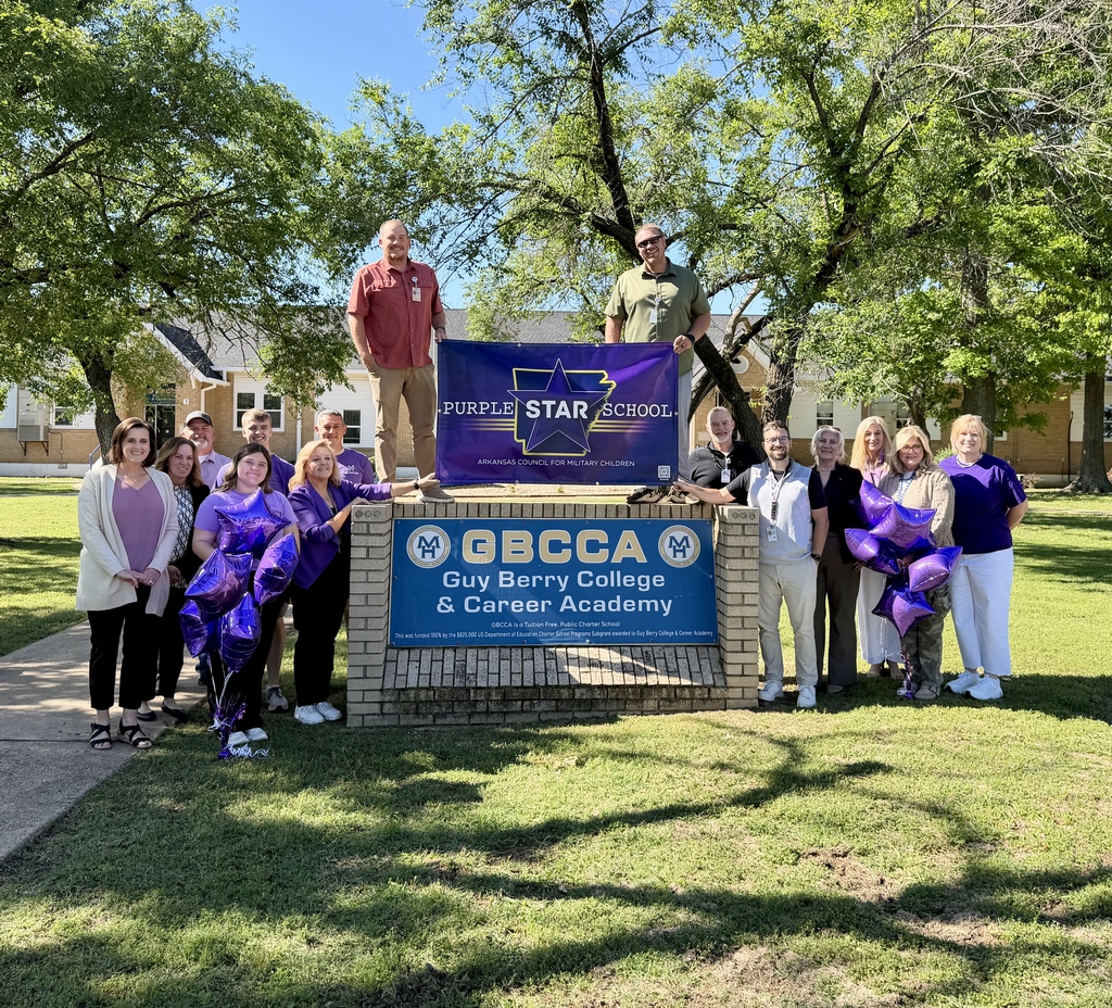 Guy Berry Students and Staff at the Purple Heart Banner Presentation