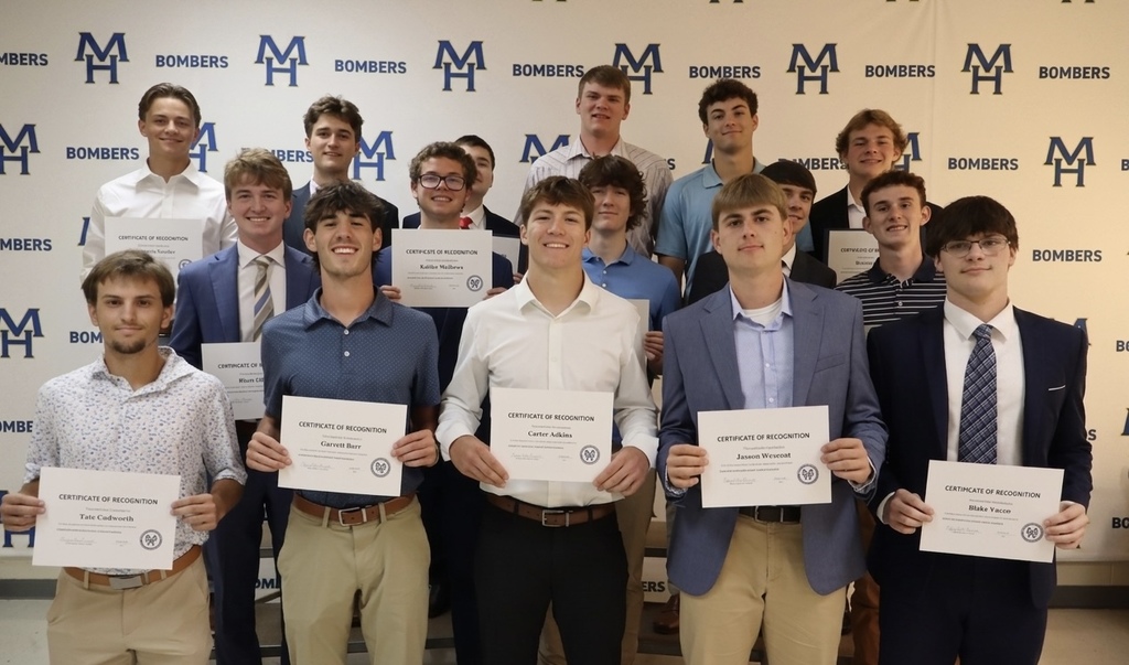 Carter Adkins, Garrett Barr, Jack Coleman, Tate Cudworth, Gray Daniels, Dayton Davis, Jackson Free, Rhett Gilbert, Andrew Haney, Caiden Kaspar, Kohler Mathews, Kyle McBride, Barrett Miller, Brandon Munson, Dylan Prins, Strat Rucker, Benjamin Souder, Blake Vacco, and Jaxson Wescoat.