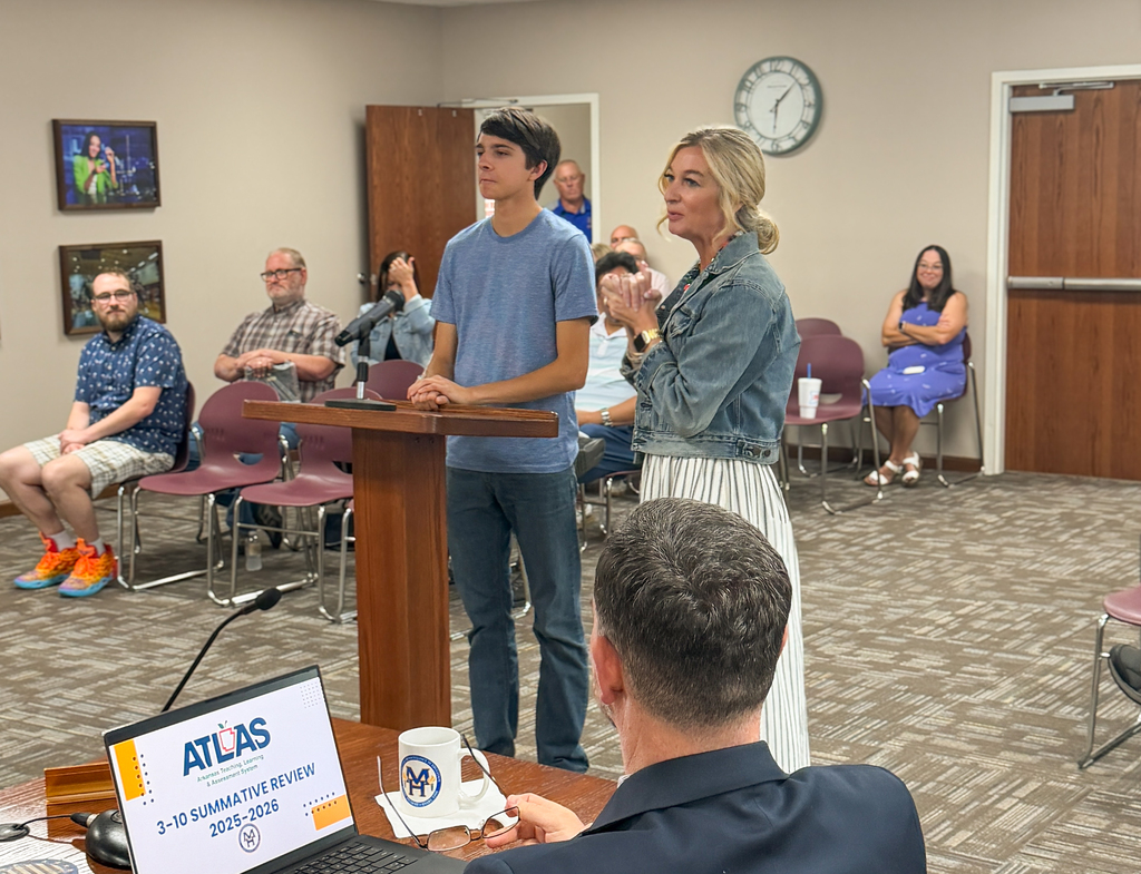 National Merit Finalist Caiden Kaspar being recognized at our Board of Education Meeting