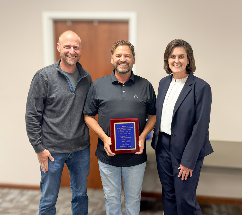 30 Years of Service Recognition , Dell Leonard with Board President Mr. Schmeski & MHPS Superintendent, Allyson Dewey