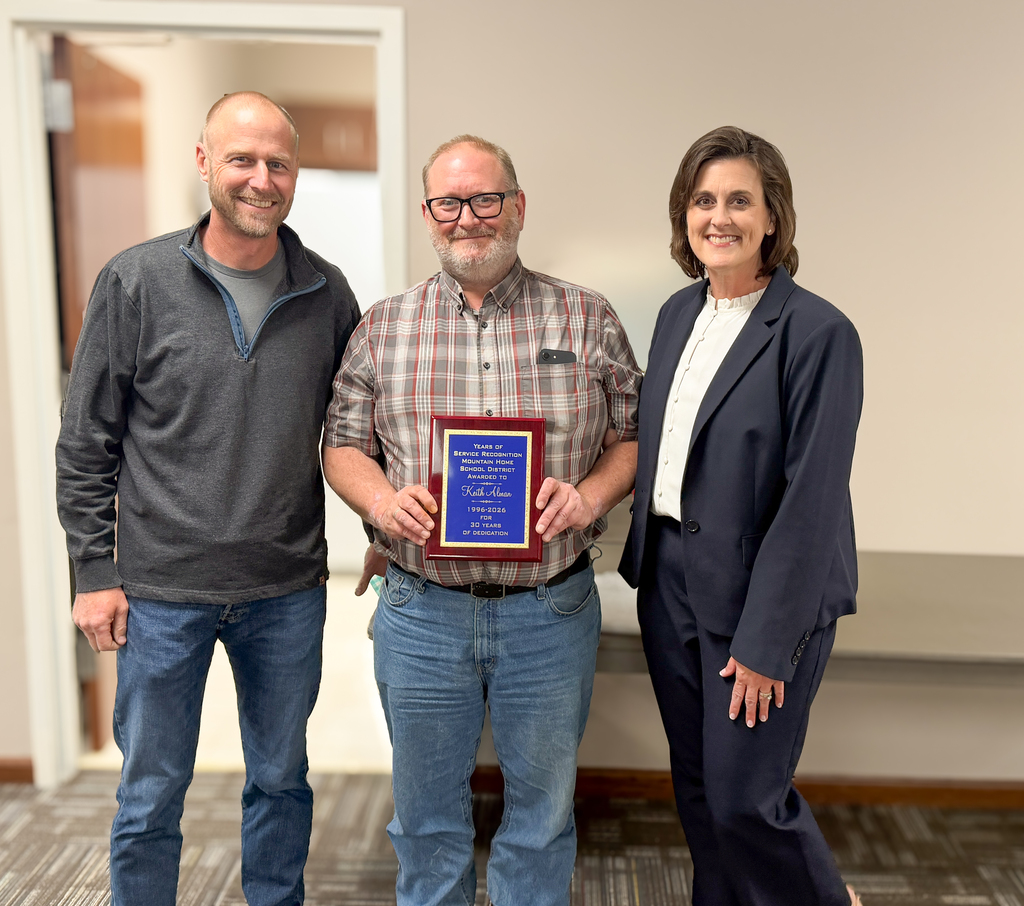 30 Years of Service Recognized, Keith Alman with Board President Mr. Schmeski & MHPS Superintendent, Allyson Dewey