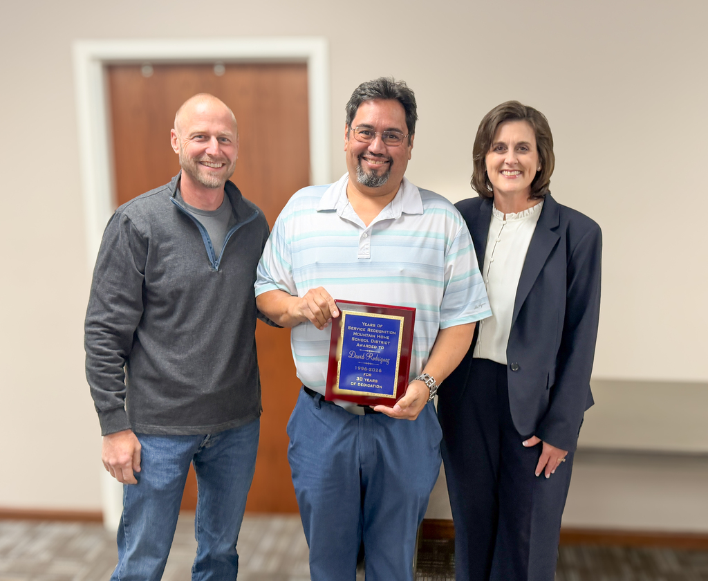 30 Years of Service Recognition ,David Rodriguez with Board President Mr. Schmeski & MHPS Superintendent, Allyson Dewey