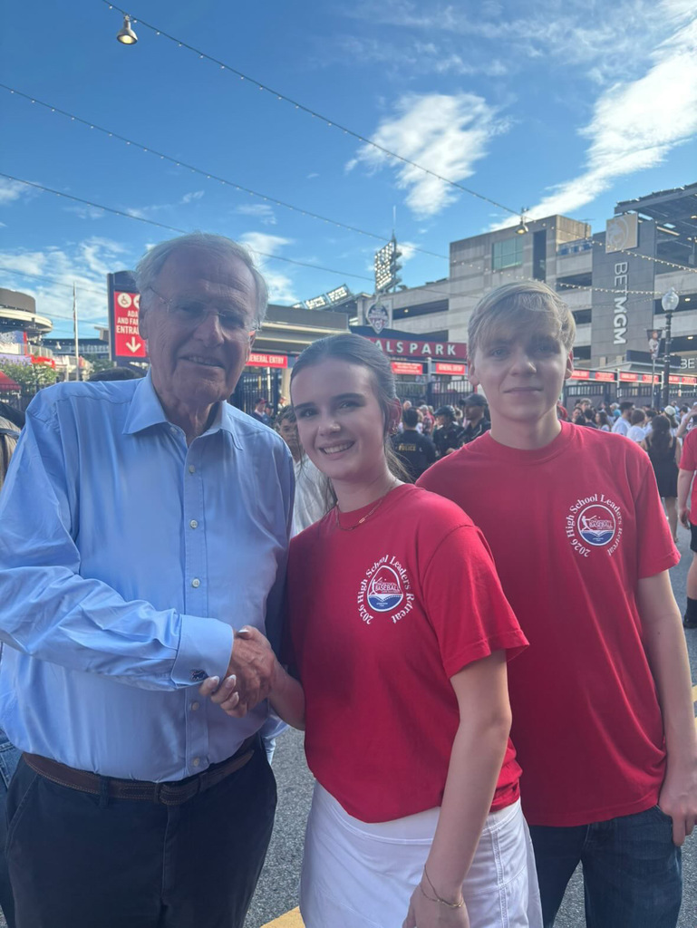 Student Hunter Coy with a member of the British Parliament