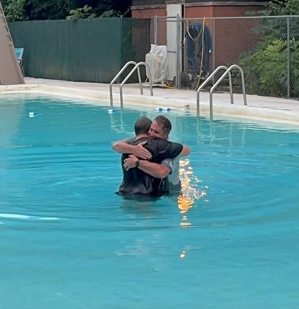 Senior, Sylas Moore, after getting baptized 