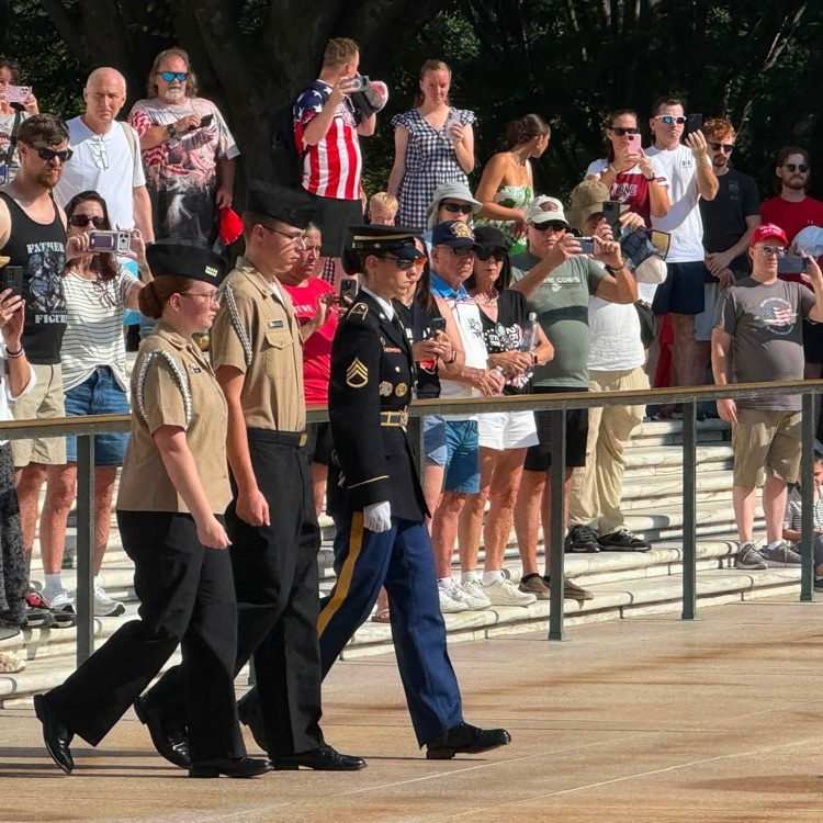 MHHS NJROTC cadets laying a wreath at the Tomb of the Unknown Soldier in Washington DC