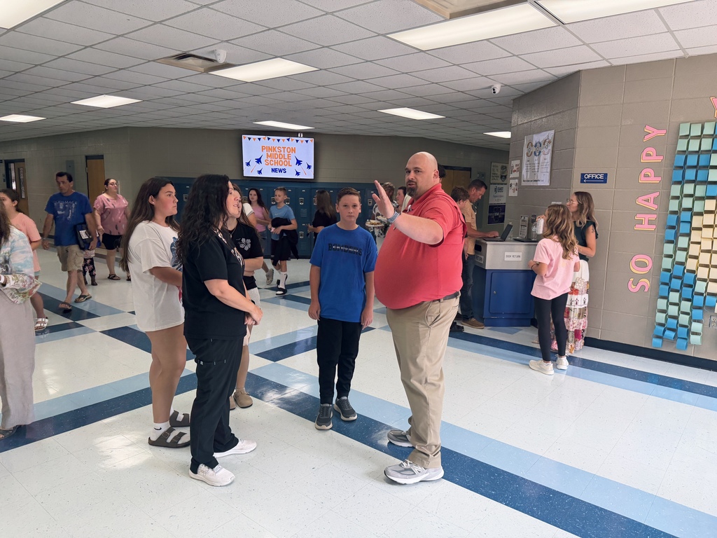 Students and parents at Pinkston Open House