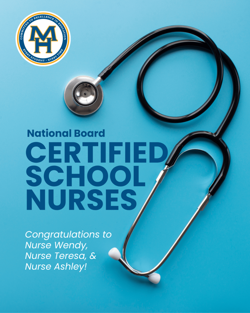 National Board Certified School Nurses-Congratulations to Nurse Wendy, Nurse Teresa, and Nurse Ashley. 