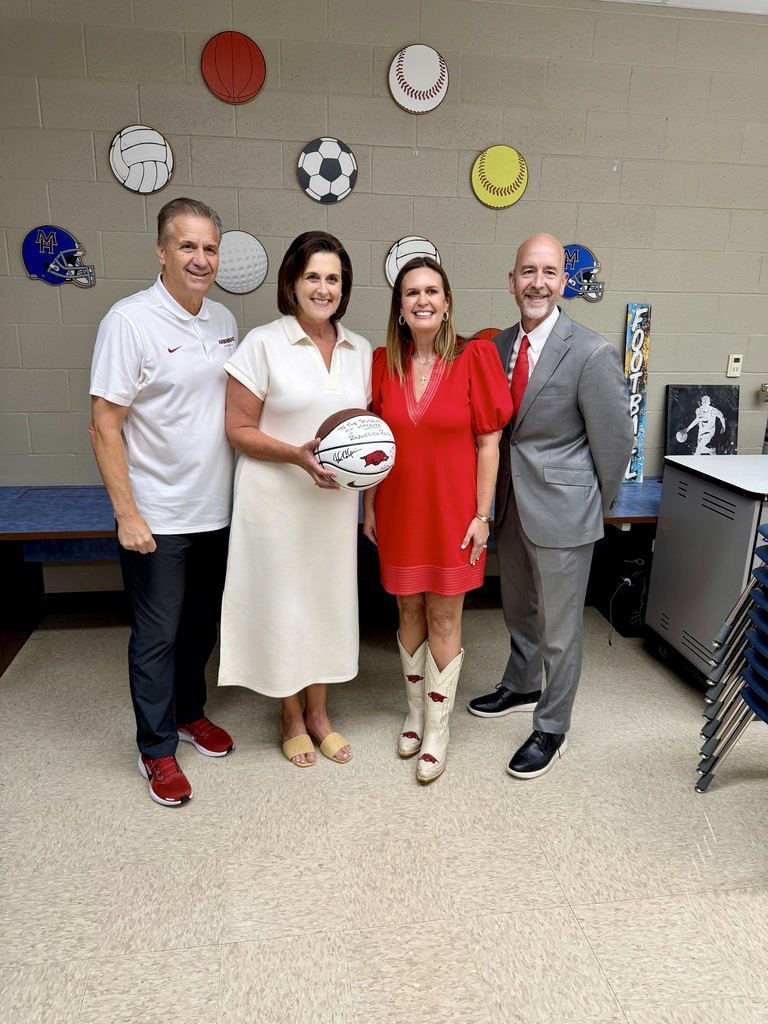 Superintendent Allyson Dewey with Gov. Sarah Huckabee Sanders and Coach John Calipari , and ADE Secretary Jacob Olivia