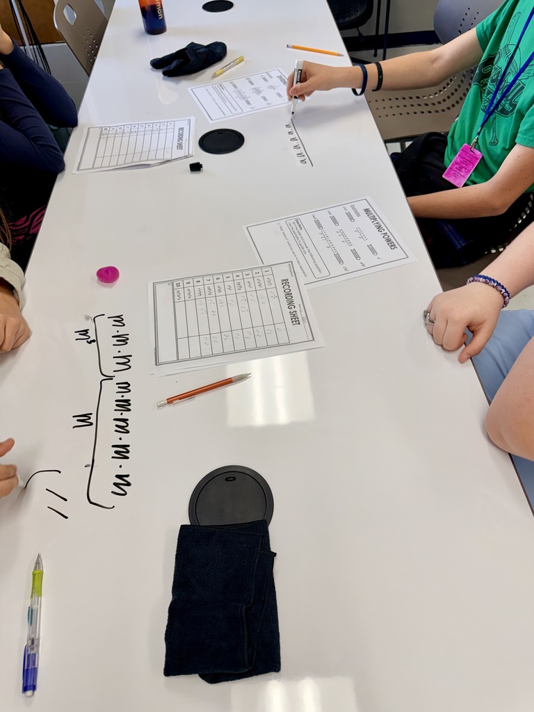 students utilizing dry erase tables in math class