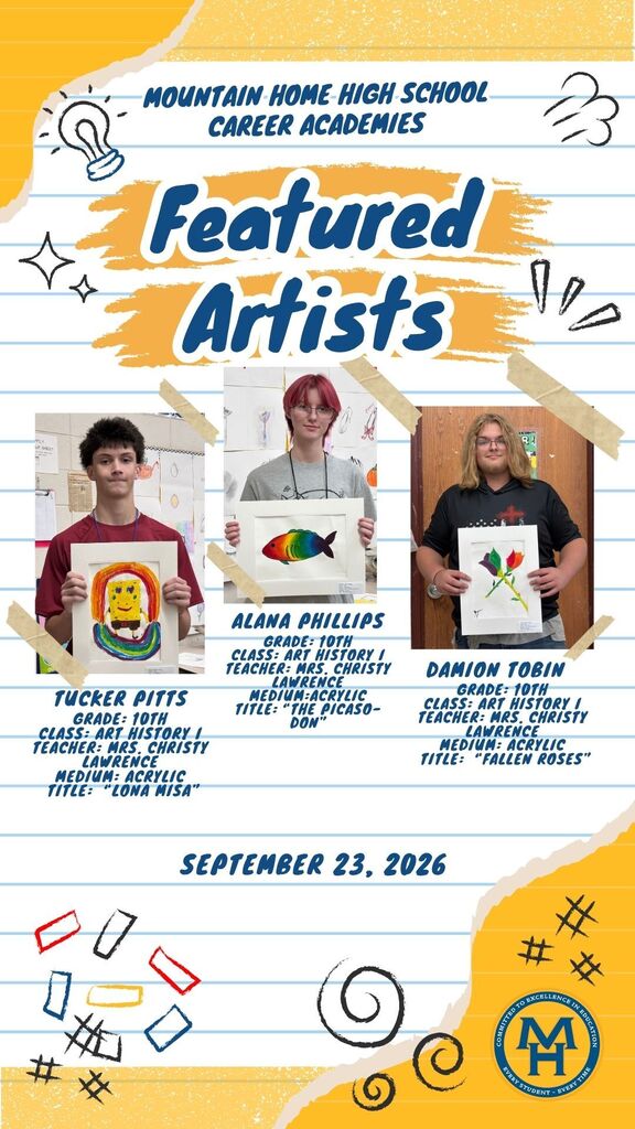 MHHSCA Featured Artists Tucker Pitts, Alana Phillips, Damion Tobin