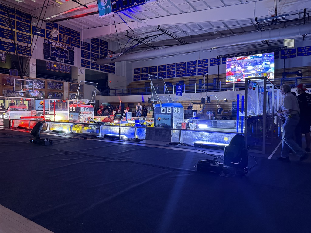 Red vs blue FIRST Robotics Competition Ozark Mountain Brawl