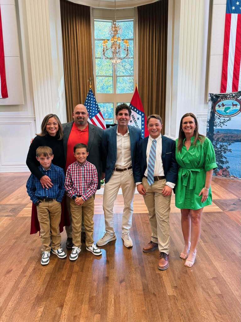 Steele Smith & family with Gov. Sarah Huckabee Sanders at Gov. Mansion