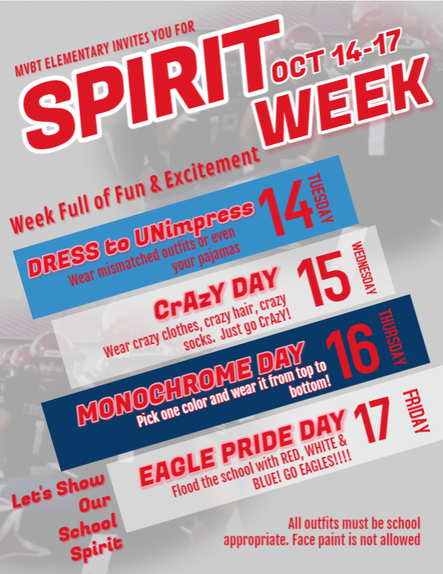 Homecoming Spirit Week for MVBTE
