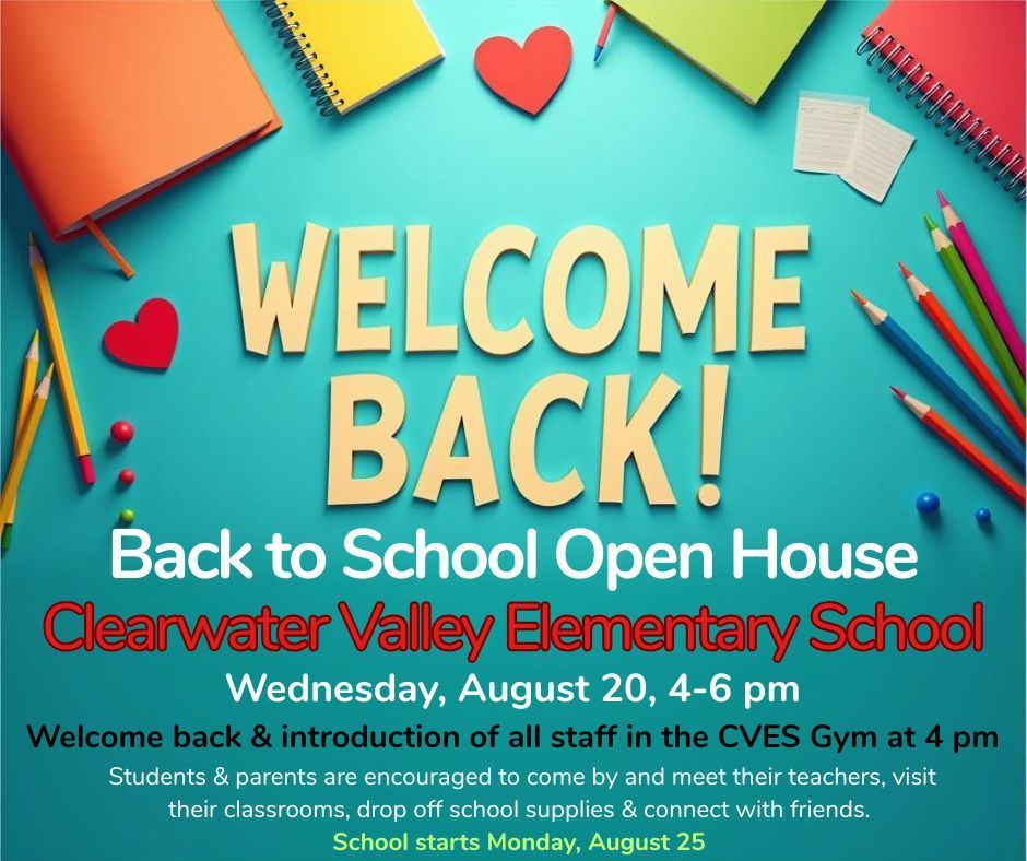 Back to School Open House announcement