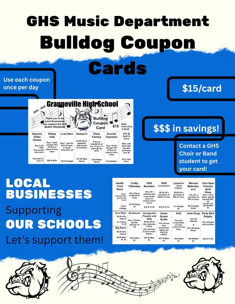 Bulldog Coupon Card Flyer