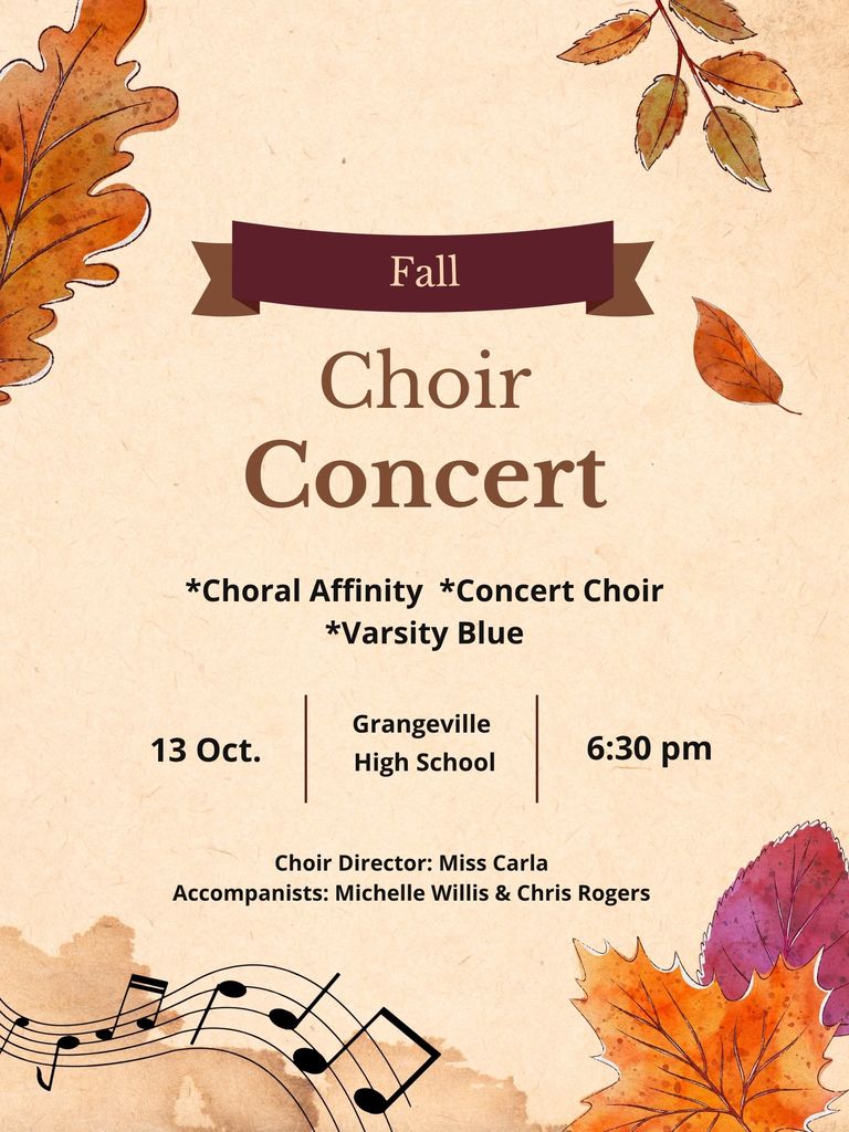 Beige Orange Illustration Modern Simple Autumn Music Festival Poster