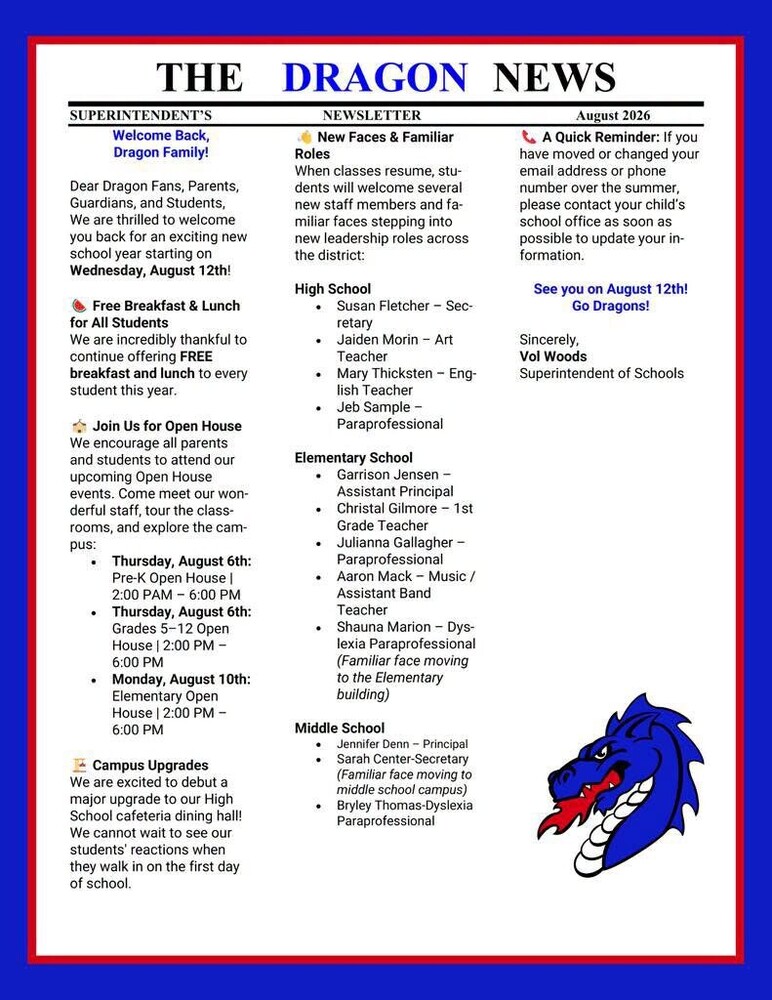 August Newsletter