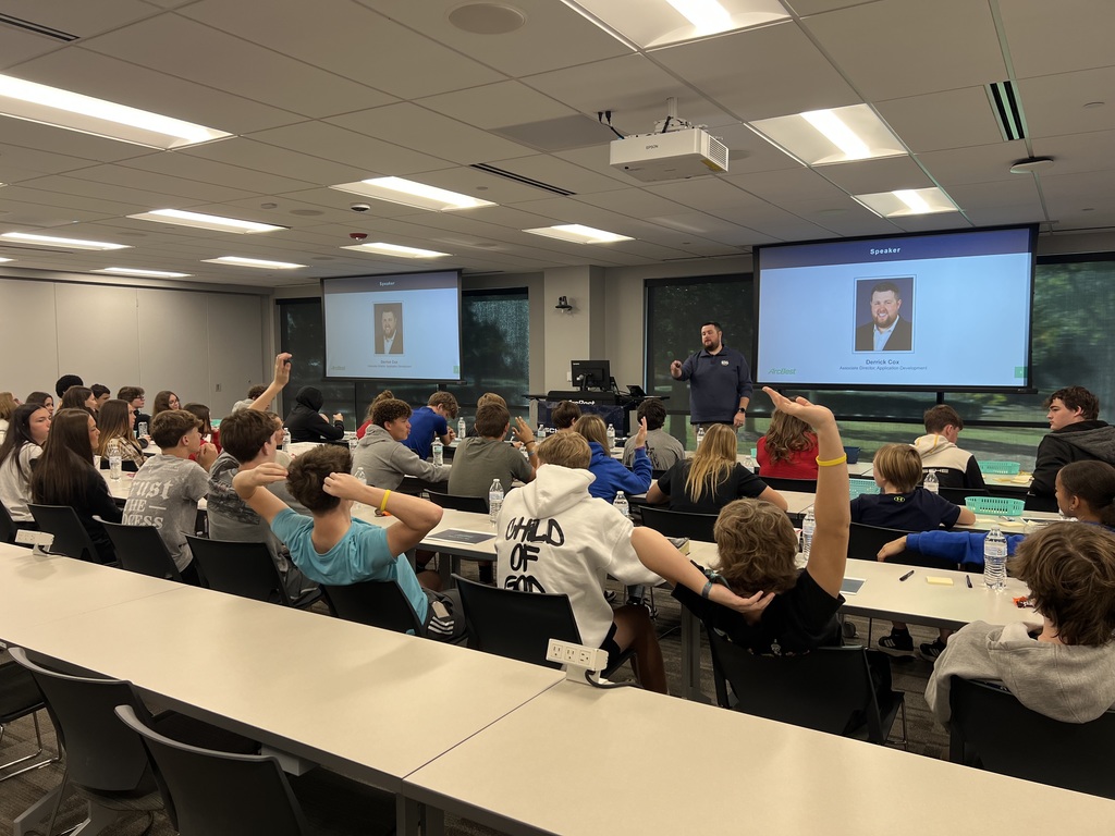 Students raising their hands to answer questions