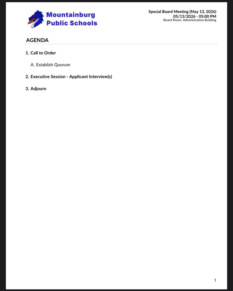 special board meeting