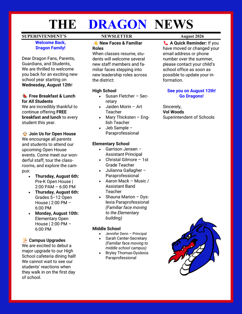 August Newsletter