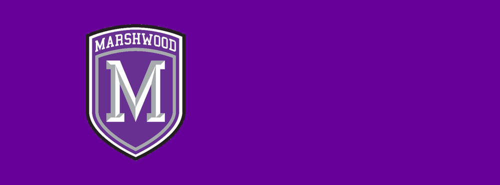 The Marshwood High School Logo on a purple background