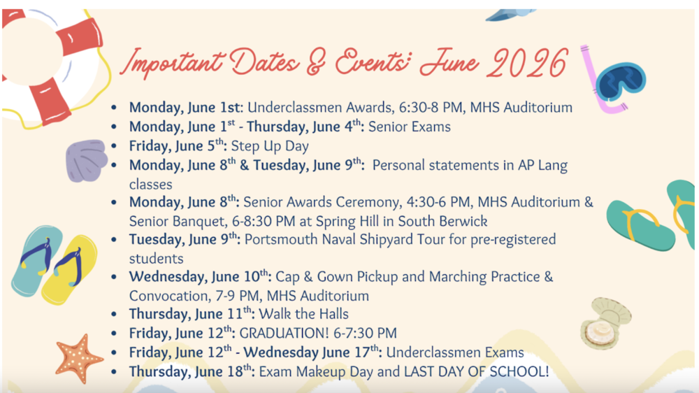 Marshwood  Marshwood High School June Counseling Newsletter