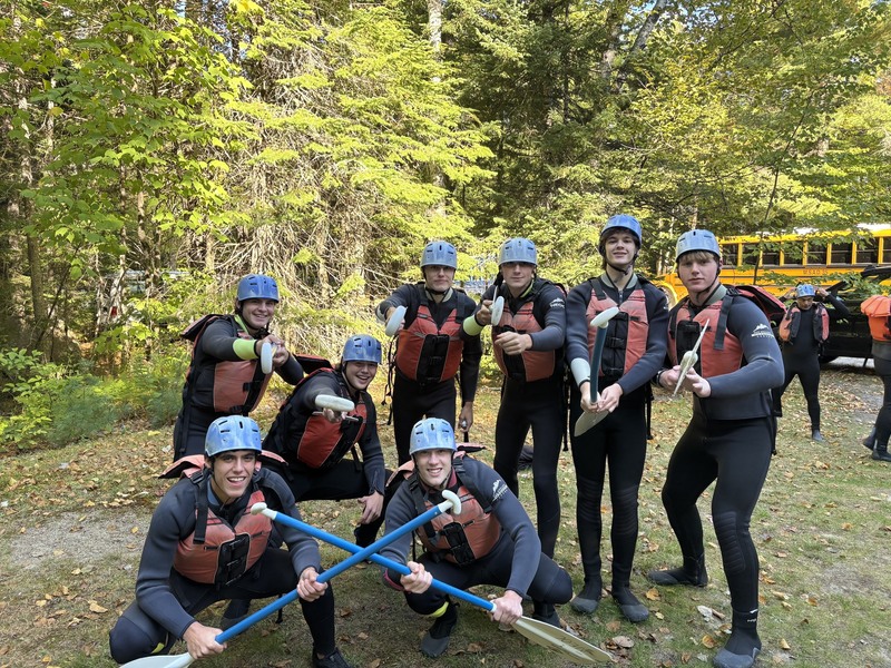 Marshwood High School students pose for a photo during a whitewater rafting trip