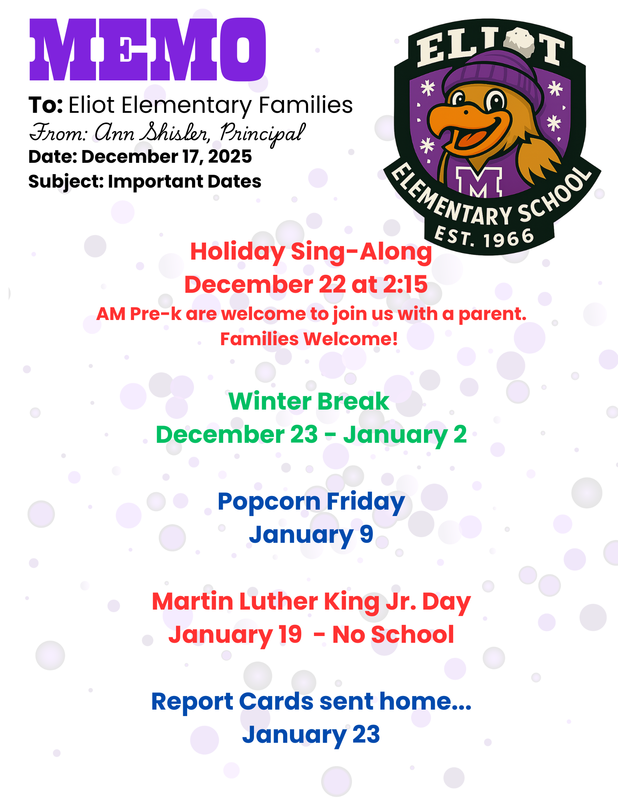 Dec/Jan Important Dates