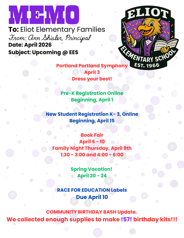 Memo from Principal Shisler