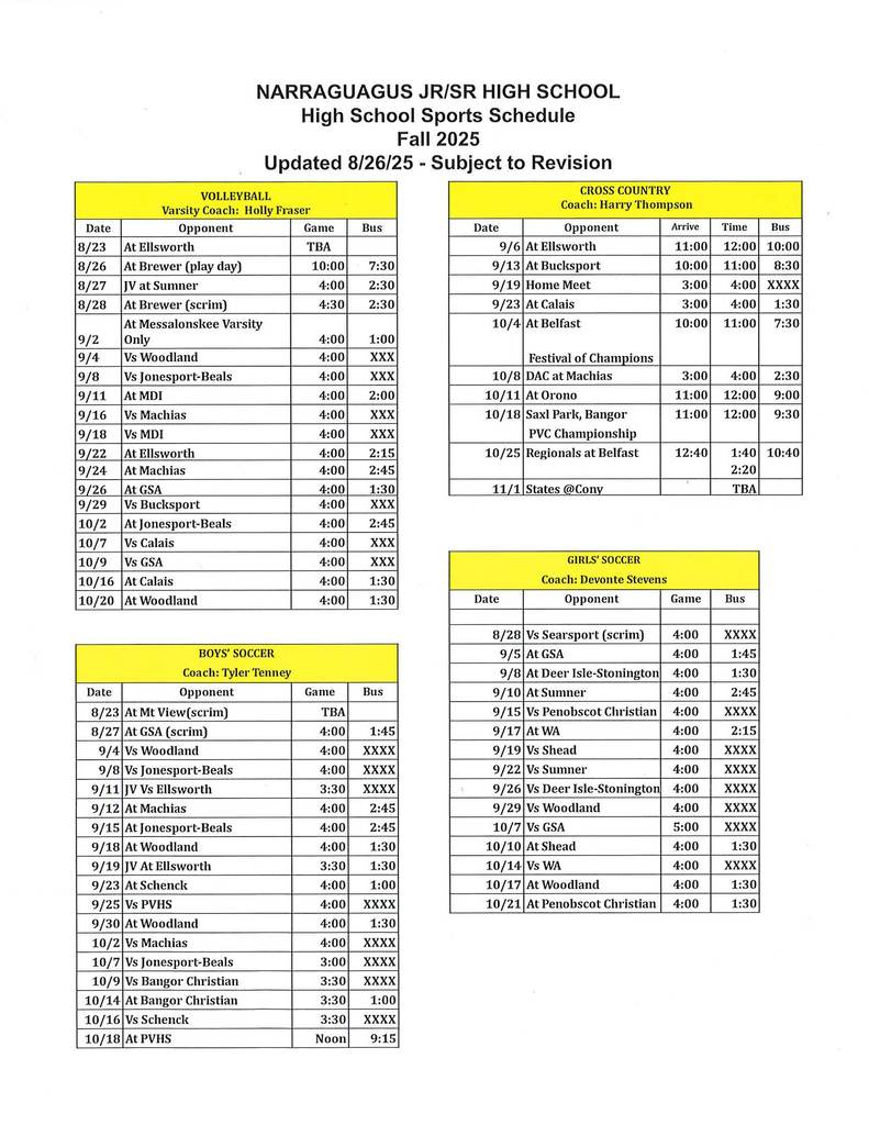 Fall Sports