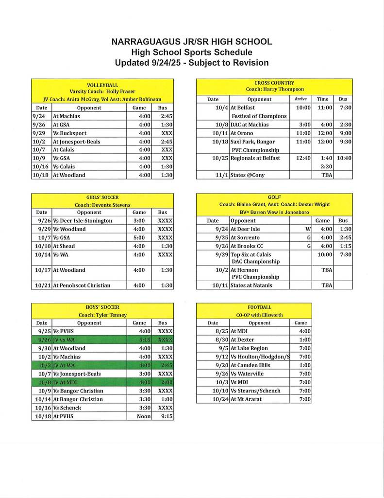 Fall Sports