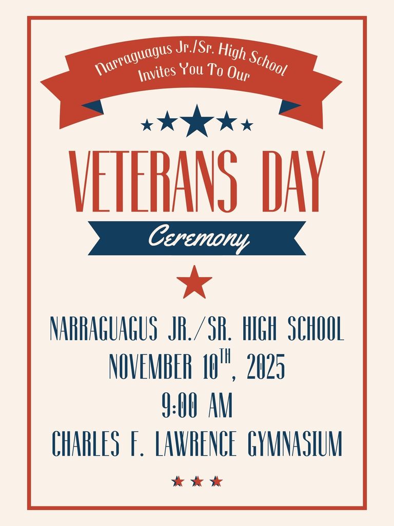 Veterans' Day Ceremony information on poster
