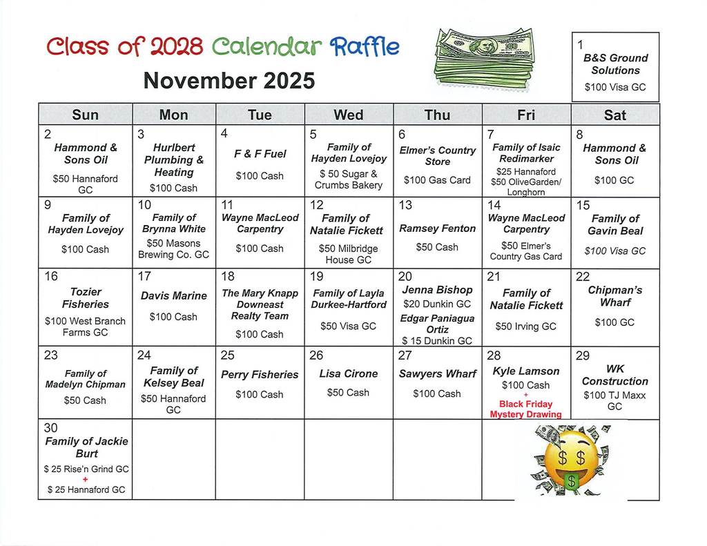 Calendar Raffle