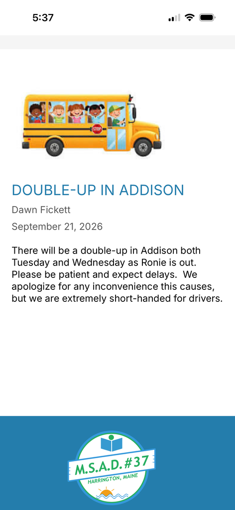 Bus changes at DWM Tuesday and Wednesday!