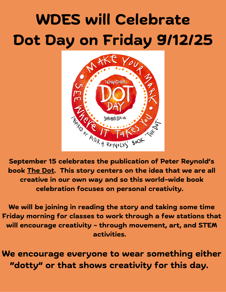 orange flyer announcing Dot Day to be celebrated 9/12/25