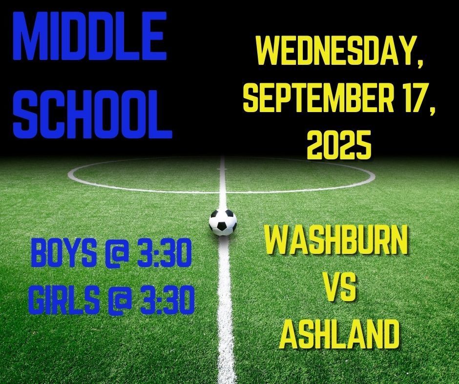 9/17/25 middle school soccer hosts Ashland at 3:30