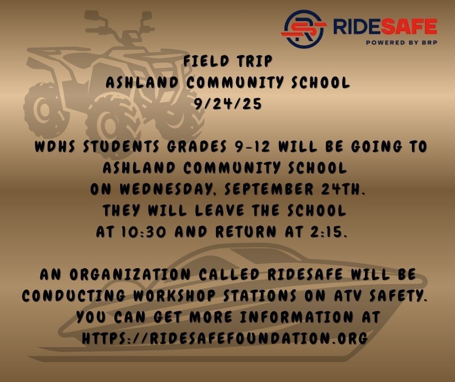 field trip information WDHS 9/24/25 - Ashland