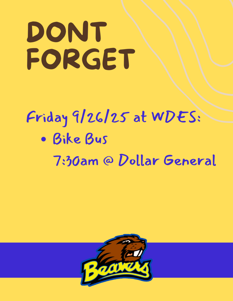 Friday is Bike Bus at 730am Home soccer game Washburn vs Easton