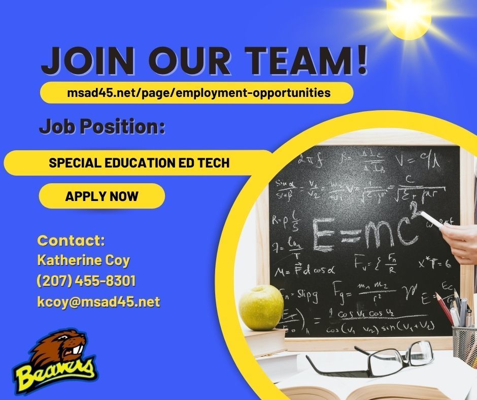 special education ed tech position available contact katherine coy 2074558301