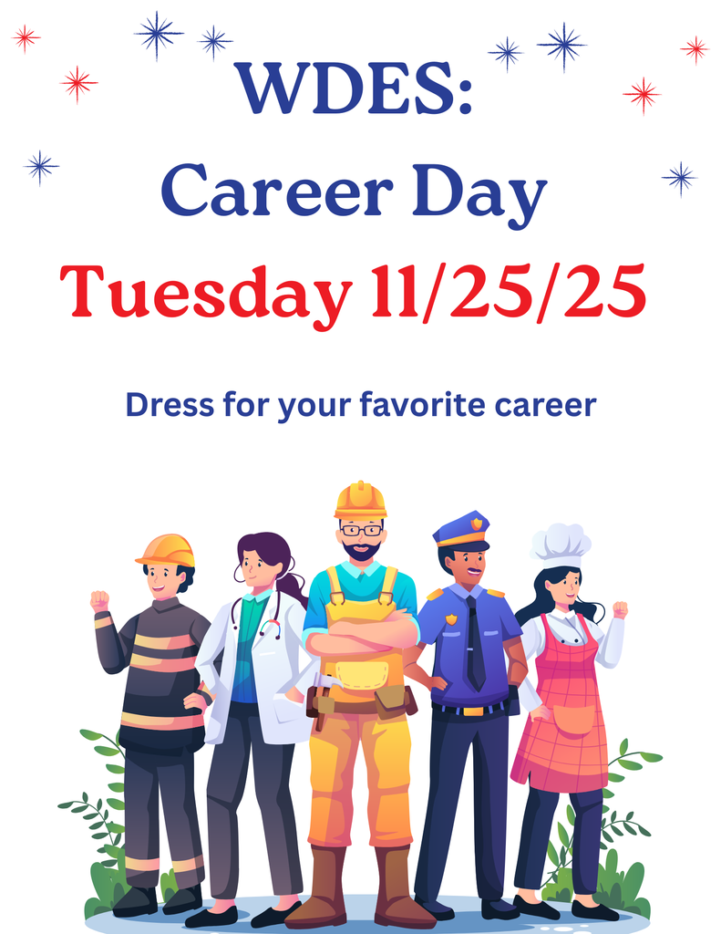 a poster with a variety of people dressed for their careers - fire fighter, doctor, construction worker, police officer, chef.  