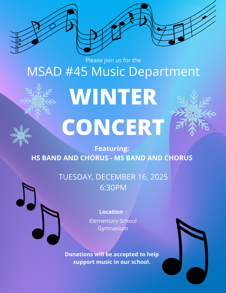 blue and purple announcement of a winter concert