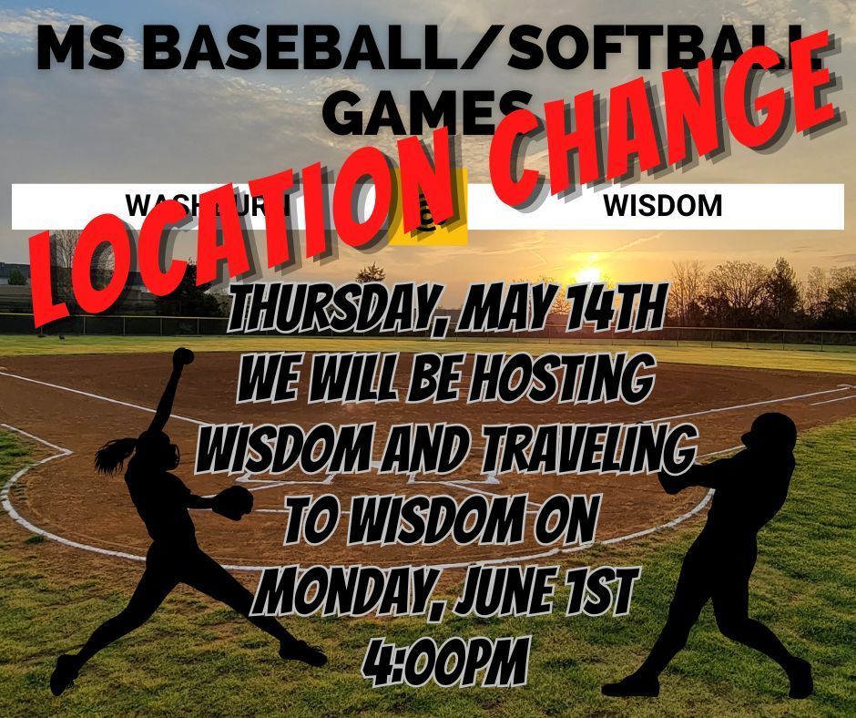 location change ms baseball/softball
