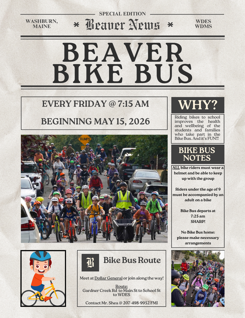 Newspaper page with news about the upcoming bike bus
