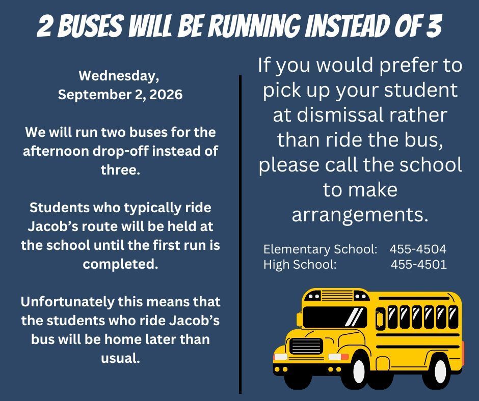 bus change this afternoon