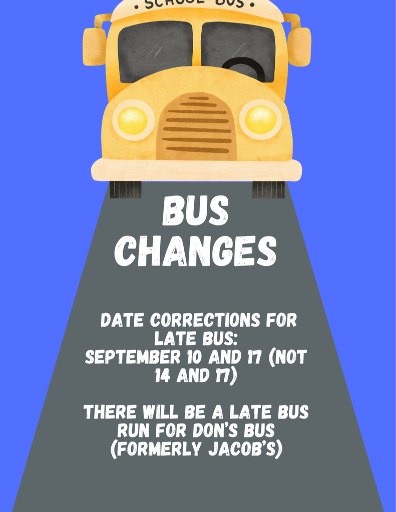yellow school bus with announcement