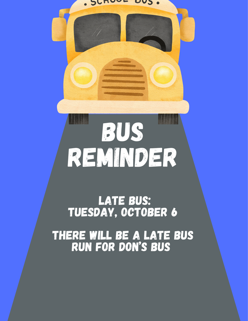 Blue background with yellow bus