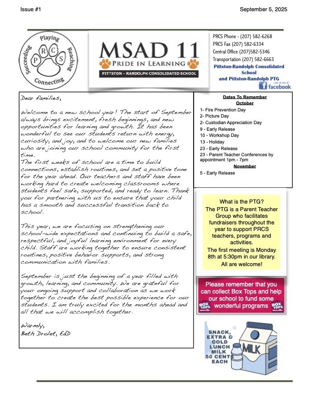 September 2025 Pittston-Randolph newsletter pg 1