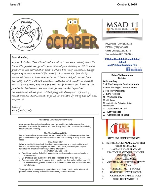 October 2025 pg 1 Pittston-Randolph newsletter